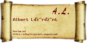 Albert Lóránt névjegykártya