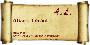 Albert Lóránt névjegykártya