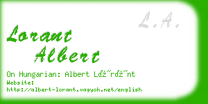 lorant albert business card